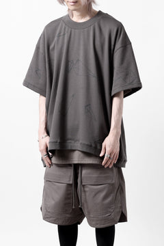 画像をギャラリービューアに読み込む, A.F ARTEFACT PYRA PATTERN PRINT CREW NECK SHORT SLEEVE TOPS (GREY)