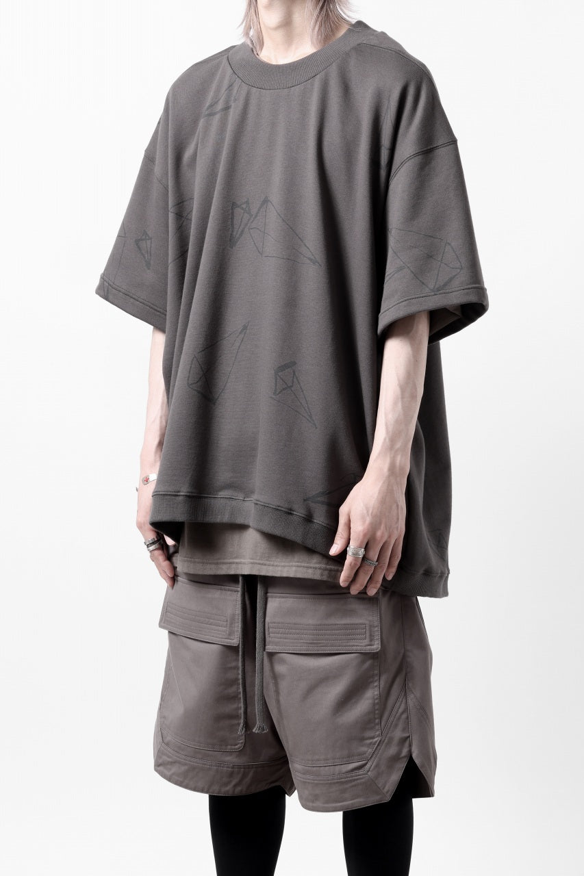 画像をギャラリービューアに読み込む, A.F ARTEFACT PYRA PATTERN PRINT CREW NECK SHORT SLEEVE TOPS (GREY)
