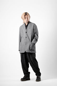 画像をギャラリービューアに読み込む, TARO HORIUCHI / th products Collarless Jacket / active setter tweed knit (gray)