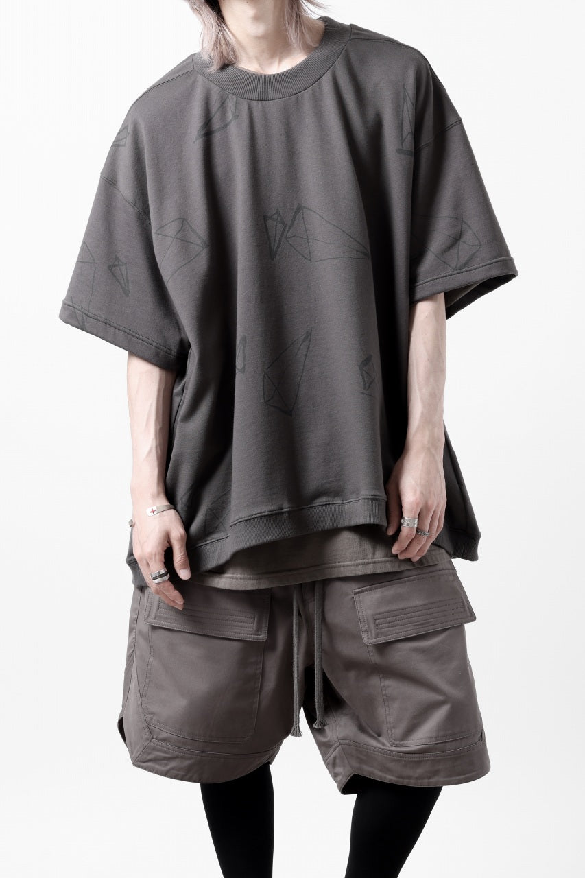 画像をギャラリービューアに読み込む, A.F ARTEFACT PYRA PATTERN PRINT CREW NECK SHORT SLEEVE TOPS (GREY)