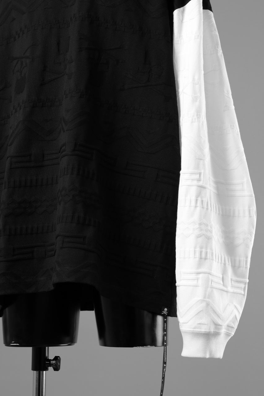 画像をギャラリービューアに読み込む, mastermind JAPAN LINKS JACQUARD LS TEE / BOXY FIT (BLACK x WHITE)