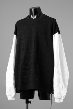 画像をギャラリービューアに読み込む, mastermind JAPAN LINKS JACQUARD LS TEE / BOXY FIT (BLACK x WHITE)