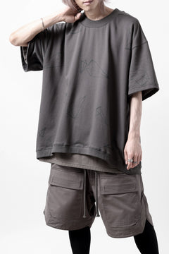 画像をギャラリービューアに読み込む, A.F ARTEFACT PYRA PATTERN PRINT CREW NECK SHORT SLEEVE TOPS (GREY)