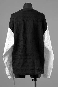画像をギャラリービューアに読み込む, mastermind JAPAN LINKS JACQUARD LS TEE / BOXY FIT (BLACK x WHITE)