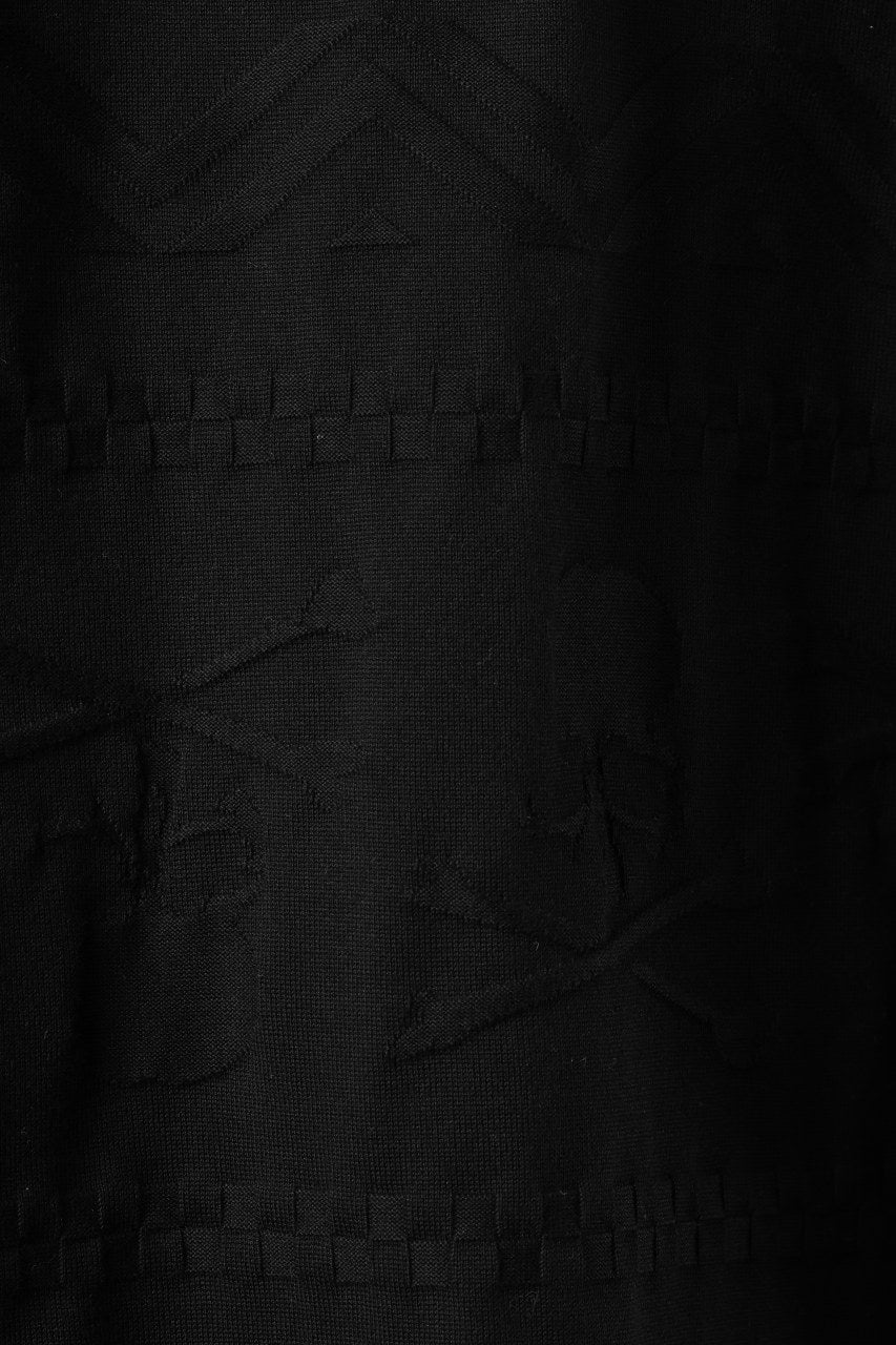 画像をギャラリービューアに読み込む, mastermind JAPAN LINKS JACQUARD LS TEE / BOXY FIT (BLACK x WHITE)