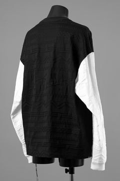 画像をギャラリービューアに読み込む, mastermind JAPAN LINKS JACQUARD LS TEE / BOXY FIT (BLACK x WHITE)