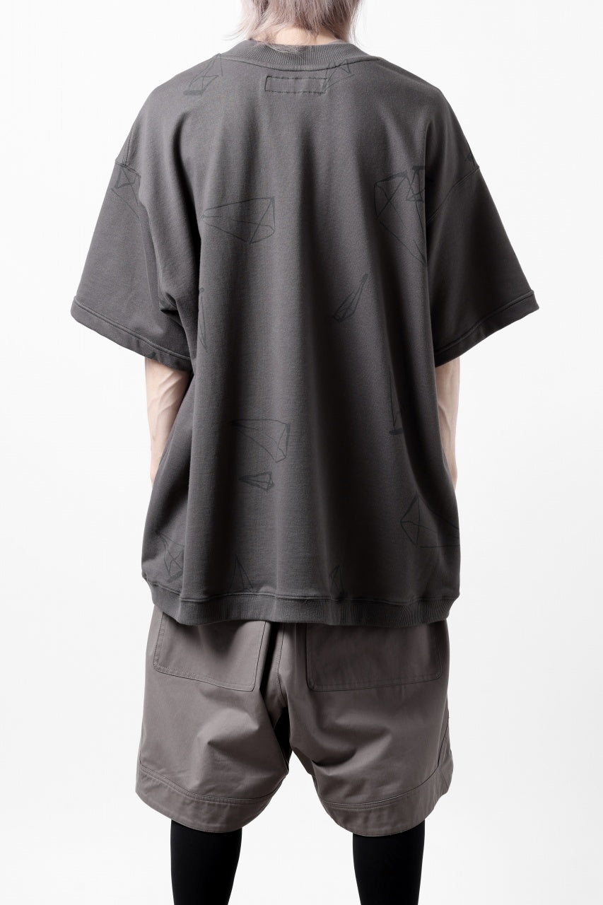 画像をギャラリービューアに読み込む, A.F ARTEFACT PYRA PATTERN PRINT CREW NECK SHORT SLEEVE TOPS (GREY)