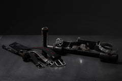 画像をギャラリービューアに読み込む, m.a+ thin silver cross studded wrist band / A-F2BL1/GR2,0 (BLACK)