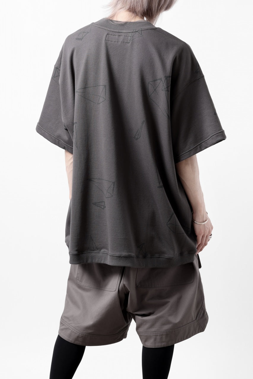 画像をギャラリービューアに読み込む, A.F ARTEFACT PYRA PATTERN PRINT CREW NECK SHORT SLEEVE TOPS (GREY)