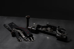 画像をギャラリービューアに読み込む, m.a+ thin silver cross studded wrist band / A-F2BL1/GR2,0 (BLACK)