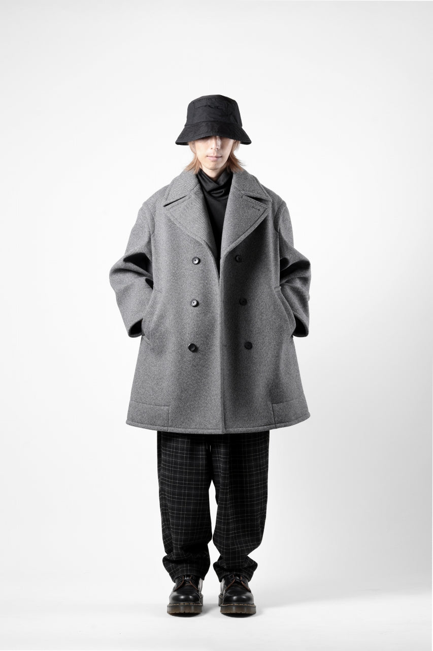 画像をギャラリービューアに読み込む, TARO HORIUCHI / th products Marine Over Coat / active setter tweed knit (gray)