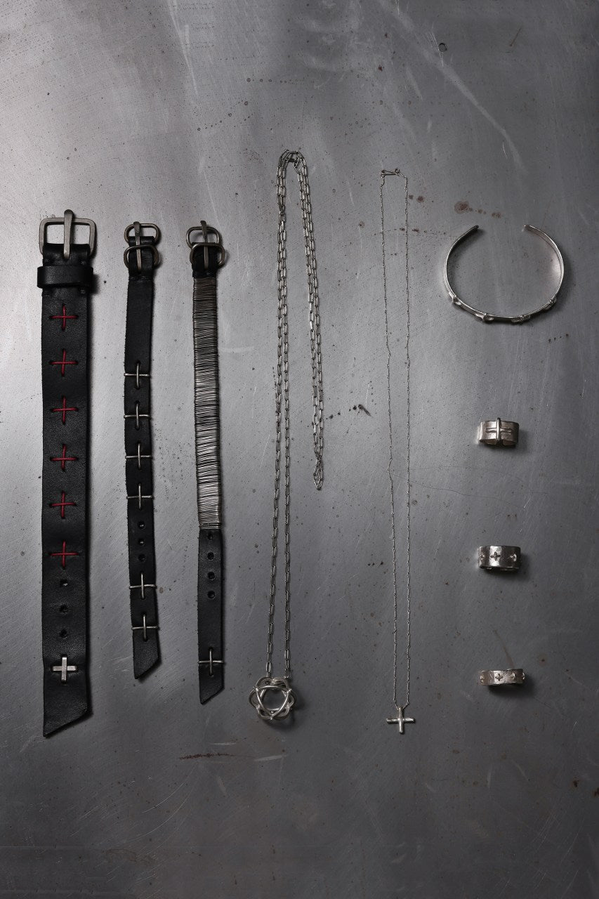 画像をギャラリービューアに読み込む, m.a+ thin silver wrapped wrist band / A-F7BL1/GR2,0 (BLACK)
