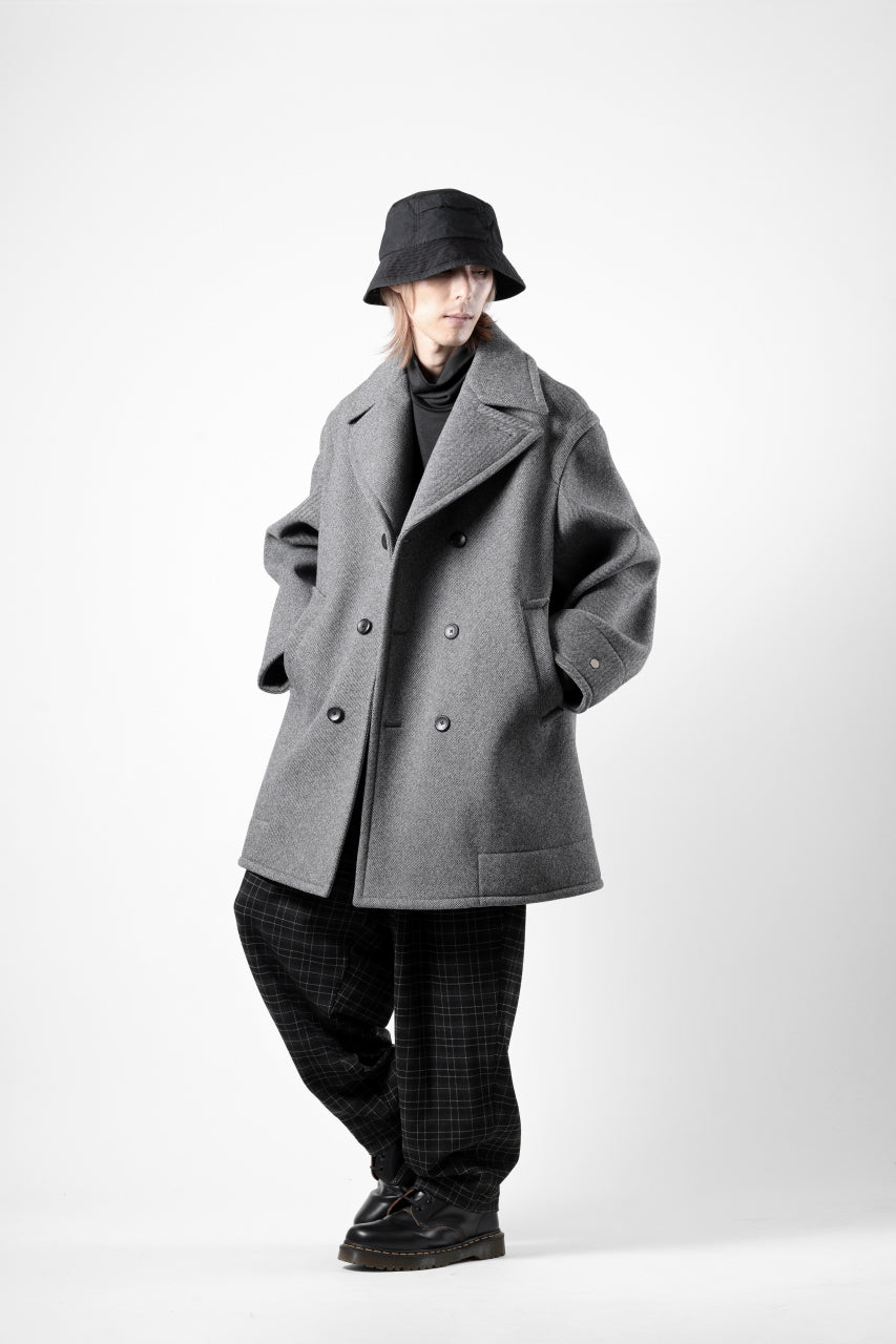 画像をギャラリービューアに読み込む, TARO HORIUCHI / th products Marine Over Coat / active setter tweed knit (gray)