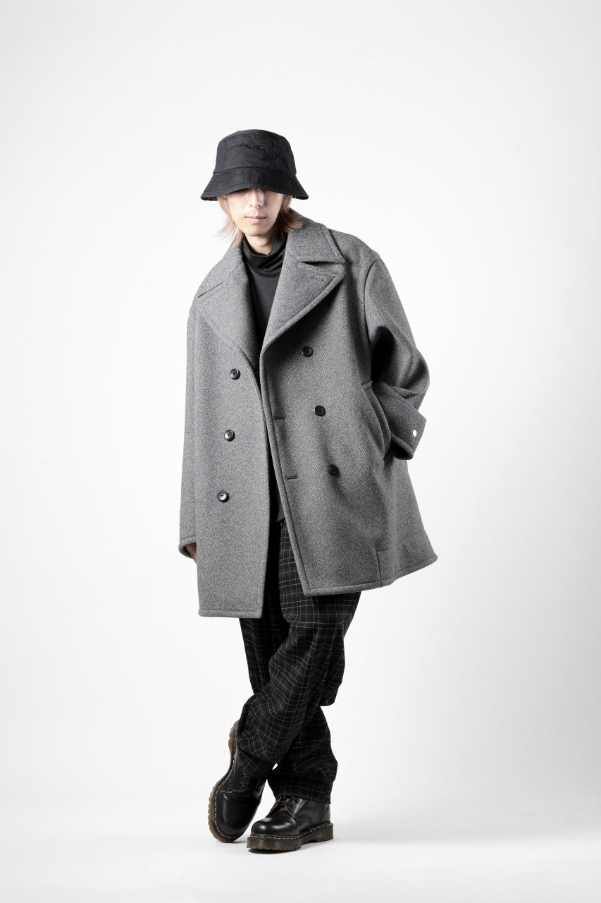 画像をギャラリービューアに読み込む, TARO HORIUCHI / th products Marine Over Coat / active setter tweed knit (gray)