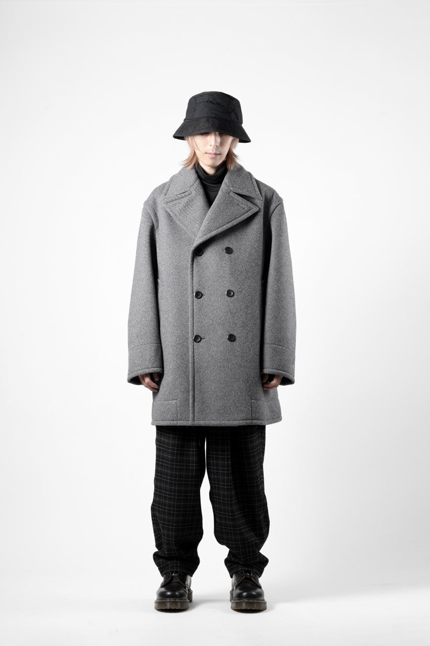 画像をギャラリービューアに読み込む, TARO HORIUCHI / th products Marine Over Coat / active setter tweed knit (gray)