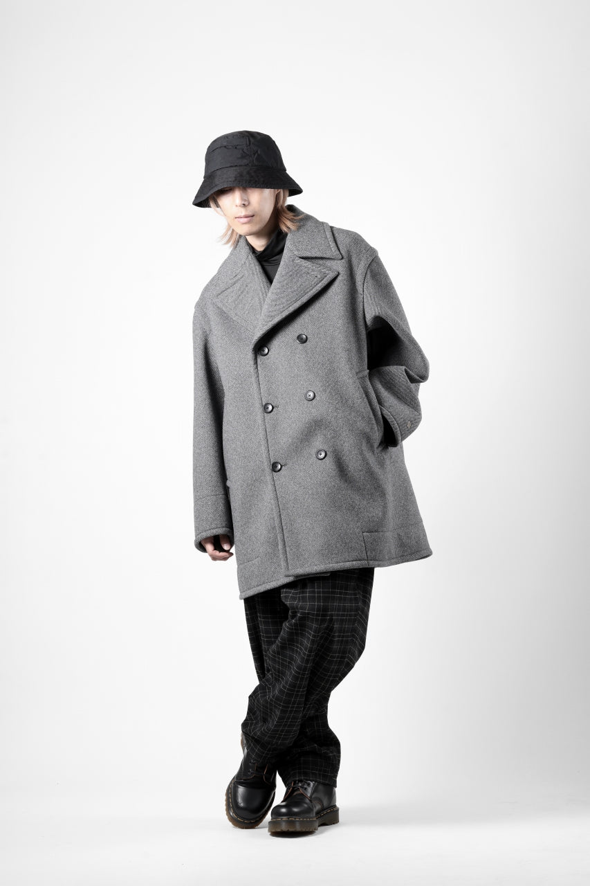 画像をギャラリービューアに読み込む, TARO HORIUCHI / th products Marine Over Coat / active setter tweed knit (gray)