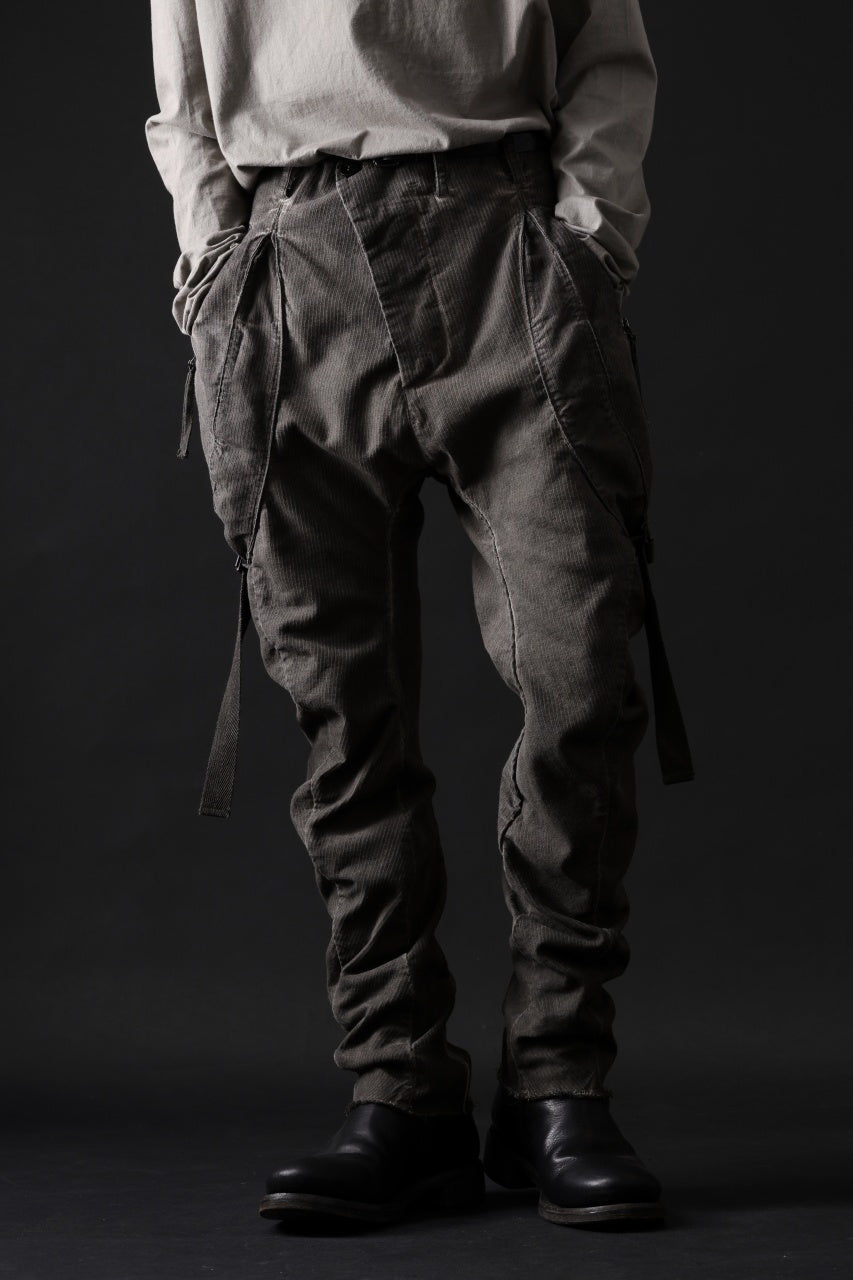 画像をギャラリービューアに読み込む, masnada BAGGY GUSSET POCKET PANTS / STRETCH RELIEF STRIPE COTTON (DUST)