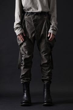 画像をギャラリービューアに読み込む, masnada BAGGY GUSSET POCKET PANTS / STRETCH RELIEF STRIPE COTTON (DUST)