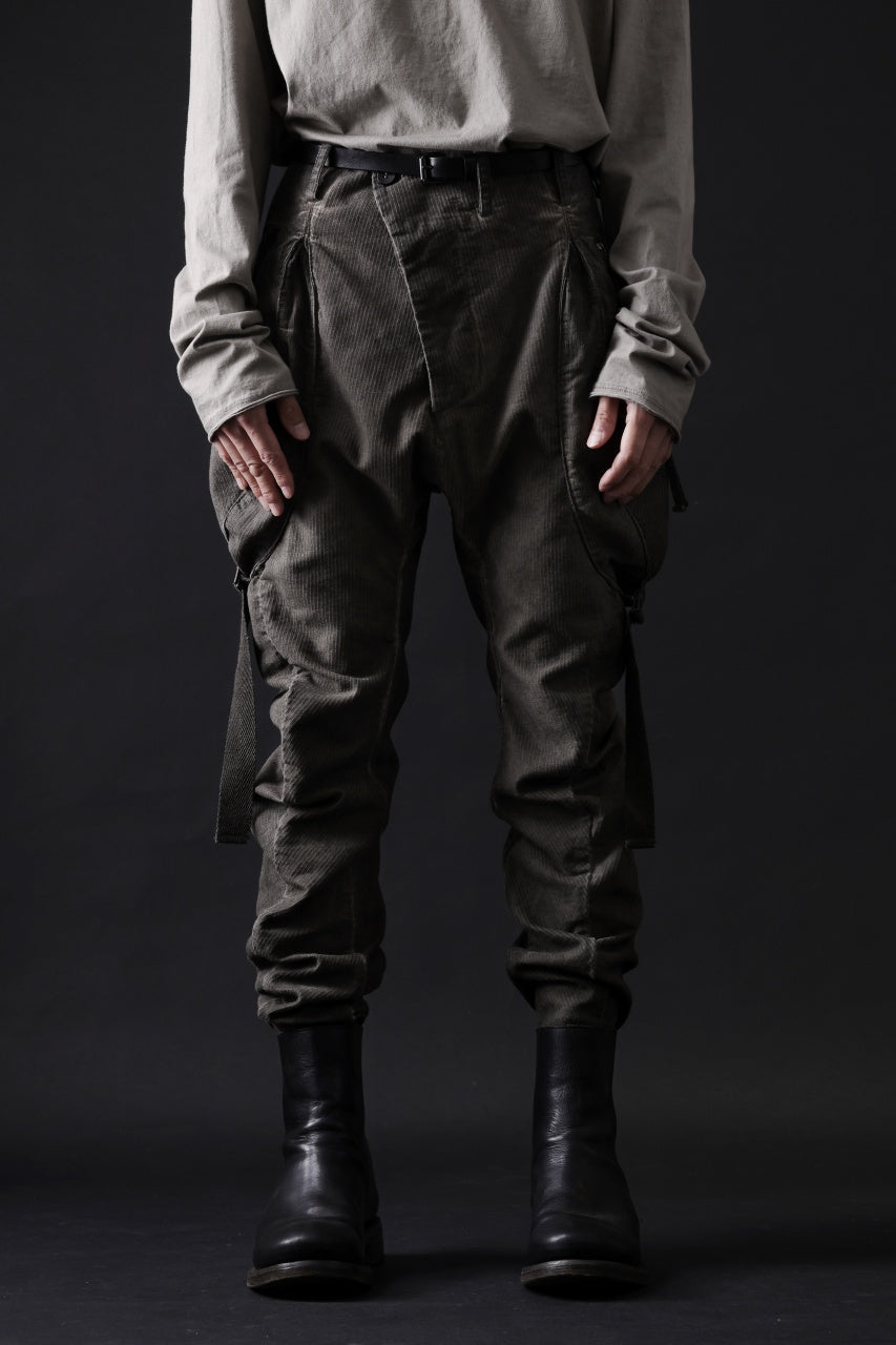 画像をギャラリービューアに読み込む, masnada BAGGY GUSSET POCKET PANTS / STRETCH RELIEF STRIPE COTTON (DUST)