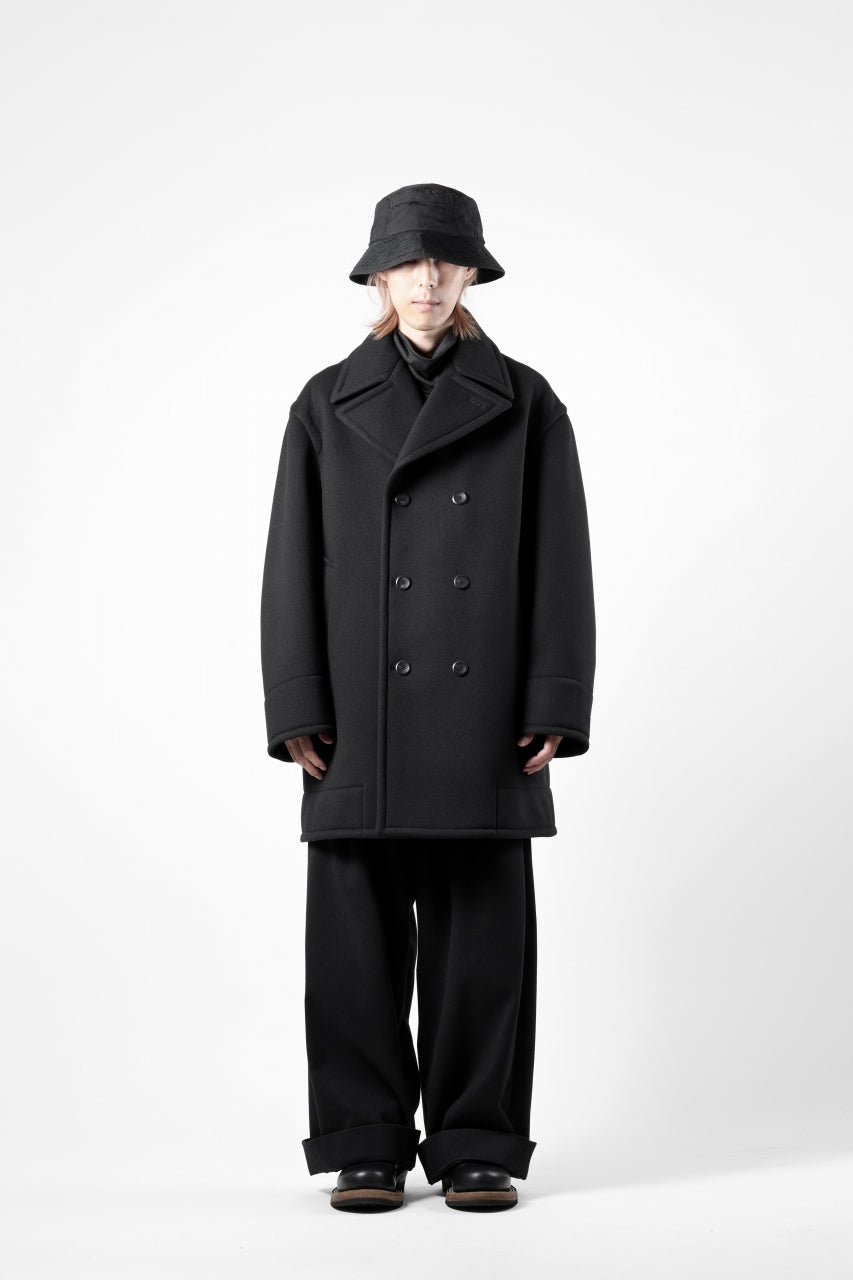 画像をギャラリービューアに読み込む, TARO HORIUCHI / th products Marine Over Coat / active setter tweed knit (black)