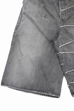 画像をギャラリービューアに読み込む, FULLCOUNT x KAMIYA Switching Denim Wide Bermuda Pants / 13.7oz Original Selvedge Denim (BLACK)