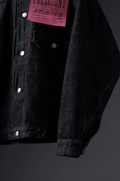 画像をギャラリービューアに読み込む, FULLCOUNT Type 1 Black Denim Jacket / 13.7oz Zimbabwe Selvedge Denim (BLACK)