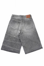 画像をギャラリービューアに読み込む, FULLCOUNT x KAMIYA Switching Denim Wide Bermuda Pants / 13.7oz Original Selvedge Denim (BLACK)