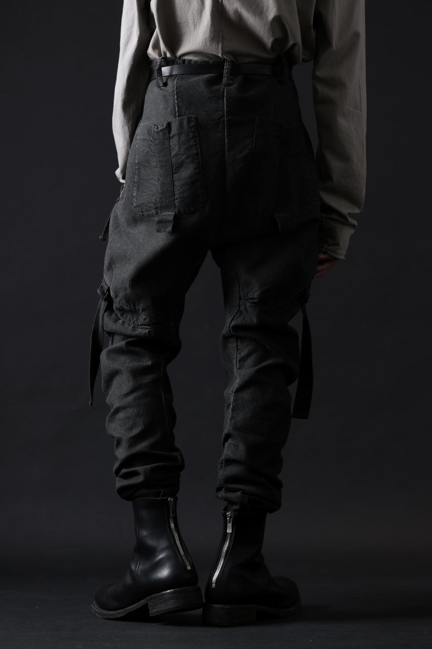 画像をギャラリービューアに読み込む, masnada BAGGY GUSSET POCKET PANTS / STRETCH RELIEF STRIPE COTTON (LEGION)