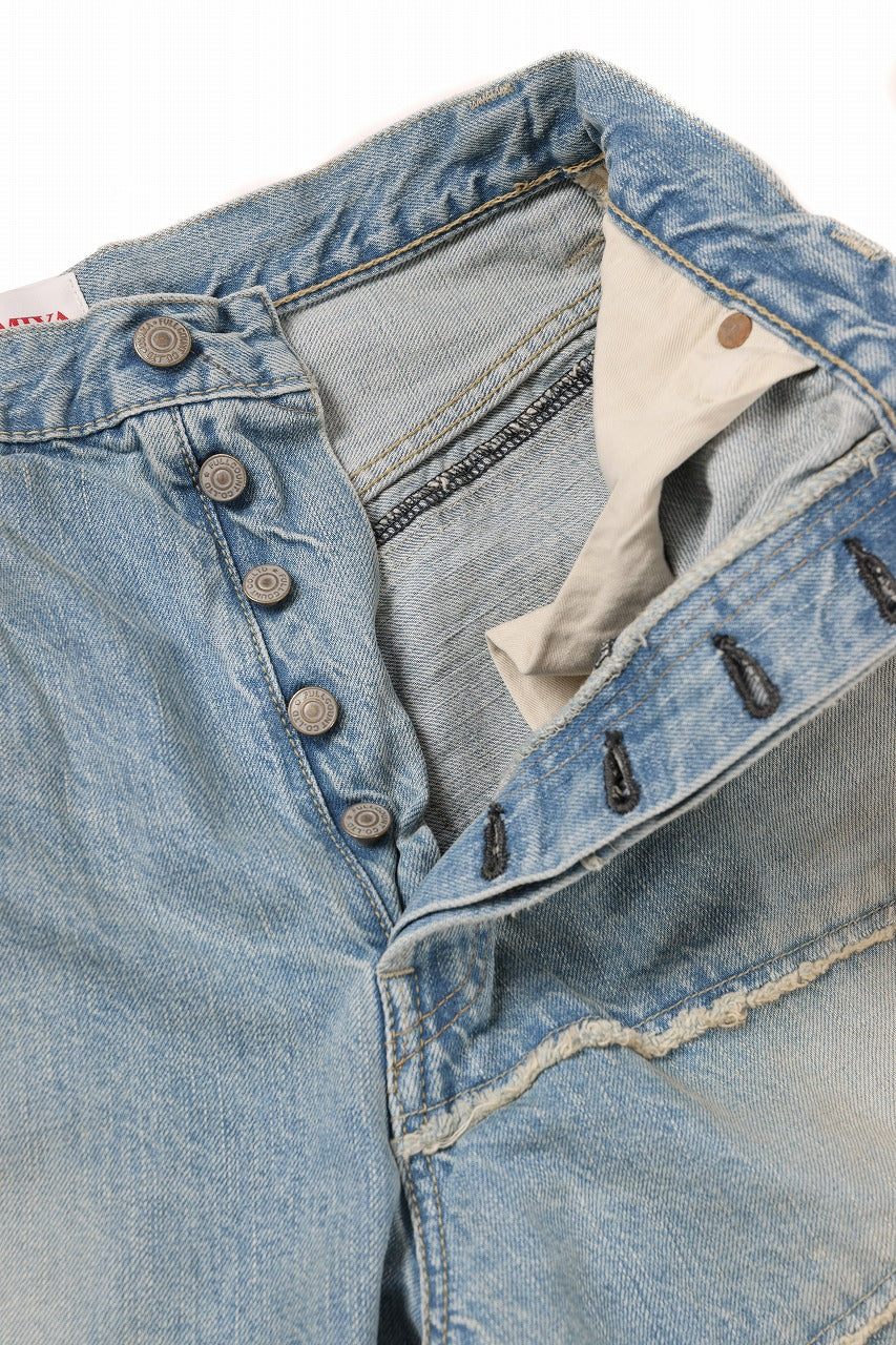 画像をギャラリービューアに読み込む, FULLCOUNT x KAMIYA Switching Denim Wide Bermuda Pants / 13.7oz Original Selvedge Denim (INDIGO BLUE)