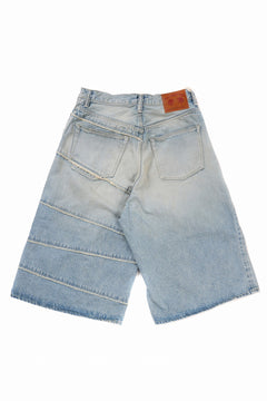 画像をギャラリービューアに読み込む, FULLCOUNT x KAMIYA Switching Denim Wide Bermuda Pants / 13.7oz Original Selvedge Denim (INDIGO BLUE)