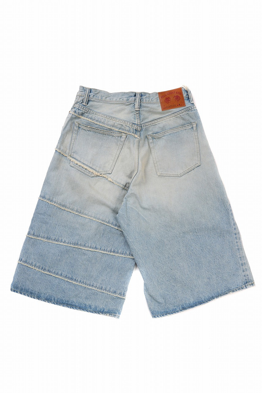 画像をギャラリービューアに読み込む, FULLCOUNT x KAMIYA Switching Denim Wide Bermuda Pants / 13.7oz Original Selvedge Denim (INDIGO BLUE)