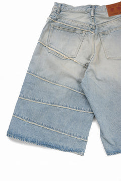 画像をギャラリービューアに読み込む, FULLCOUNT x KAMIYA Switching Denim Wide Bermuda Pants / 13.7oz Original Selvedge Denim (INDIGO BLUE)