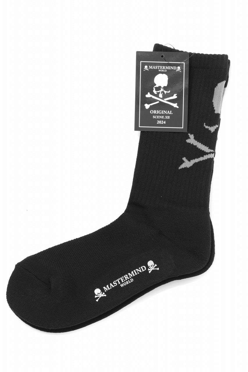 画像をギャラリービューアに読み込む, MASTERMIND WORLD REGULAR SOCKS / SKULL LOGO (BLACK)