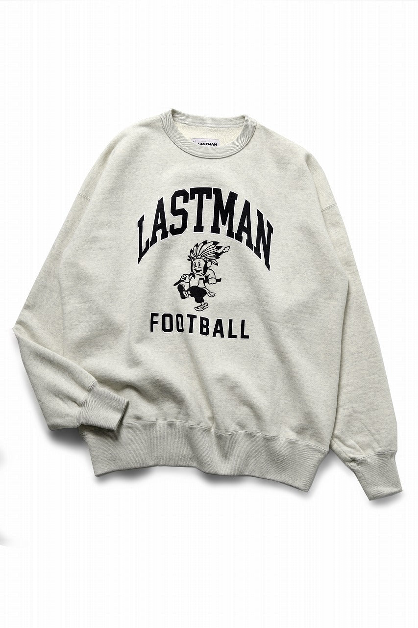 画像をギャラリービューアに読み込む, LASTMAN PRINTED CREW NECK -FC LM- (OATMEAL)