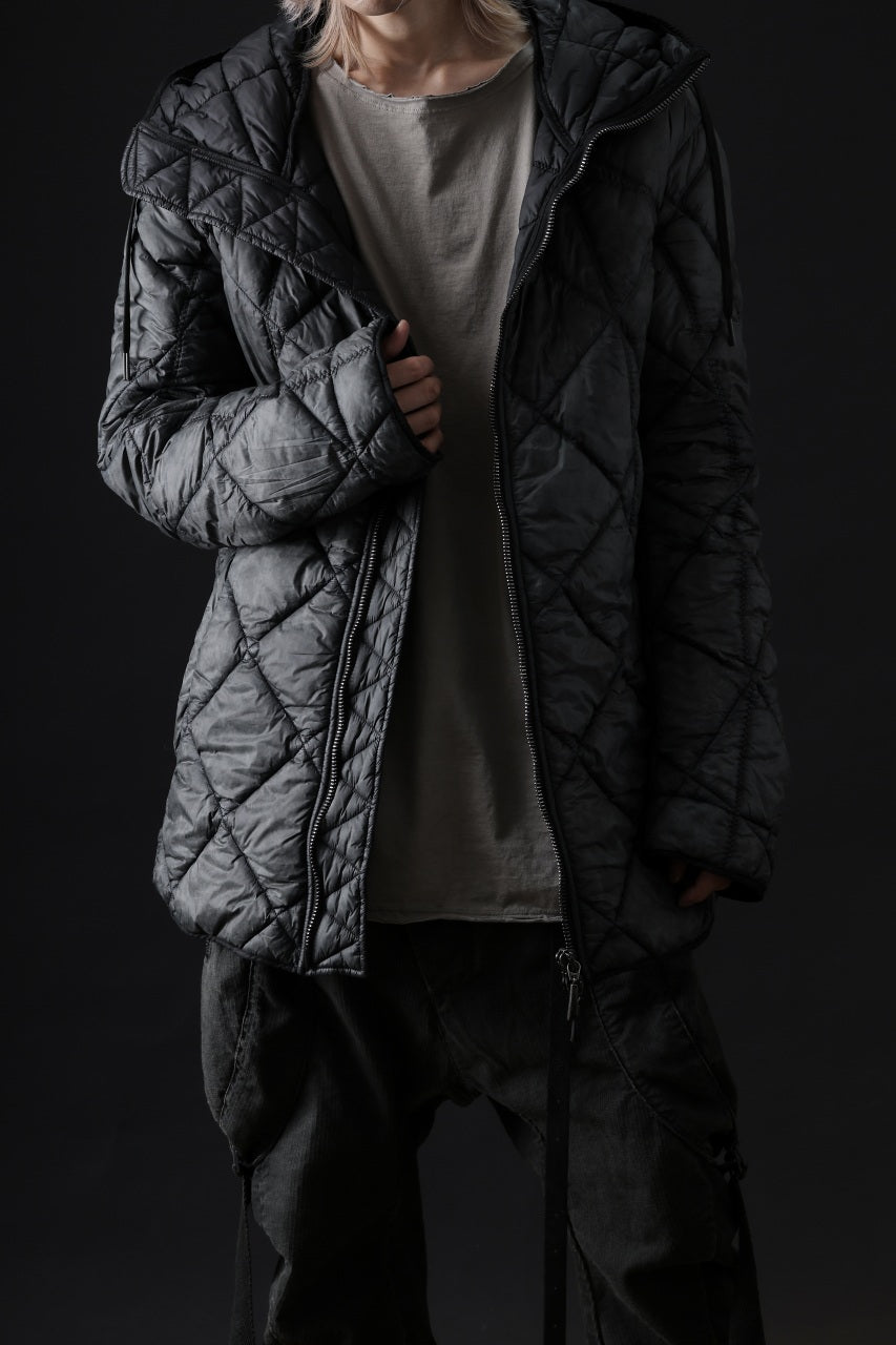 masnada QUILTED HOOD JACKET / OVER STUFFED PAPER NYLON (LEGION)