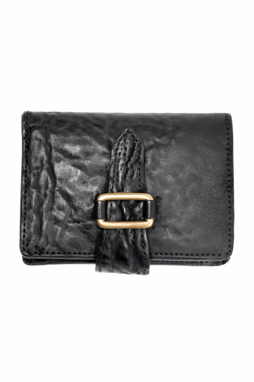 画像をギャラリービューアに読み込む, ierib Folded Wallet / Waxed Horse Butt Leather (BLACK #B)