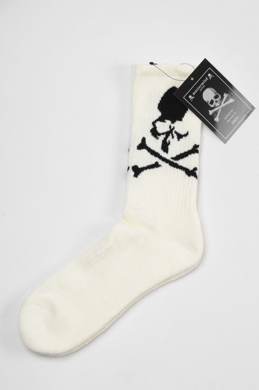 画像をギャラリービューアに読み込む, mastermind JAPAN REGULAR SOCKS / SKULL LOGO (WHITE)