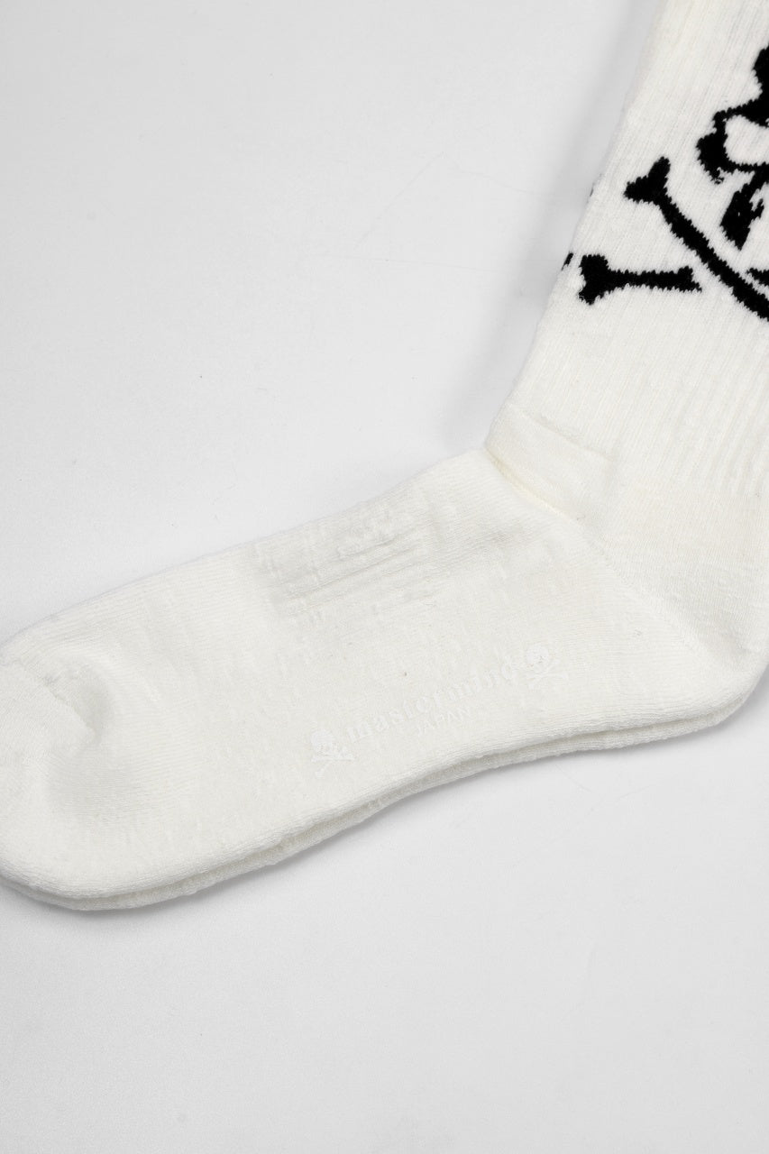 画像をギャラリービューアに読み込む, mastermind JAPAN REGULAR SOCKS / SKULL LOGO (WHITE)