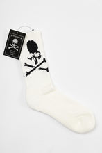 画像をギャラリービューアに読み込む, mastermind JAPAN REGULAR SOCKS / SKULL LOGO (WHITE)