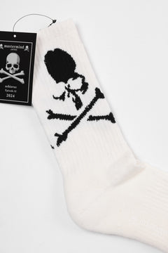 画像をギャラリービューアに読み込む, mastermind JAPAN REGULAR SOCKS / SKULL LOGO (WHITE)