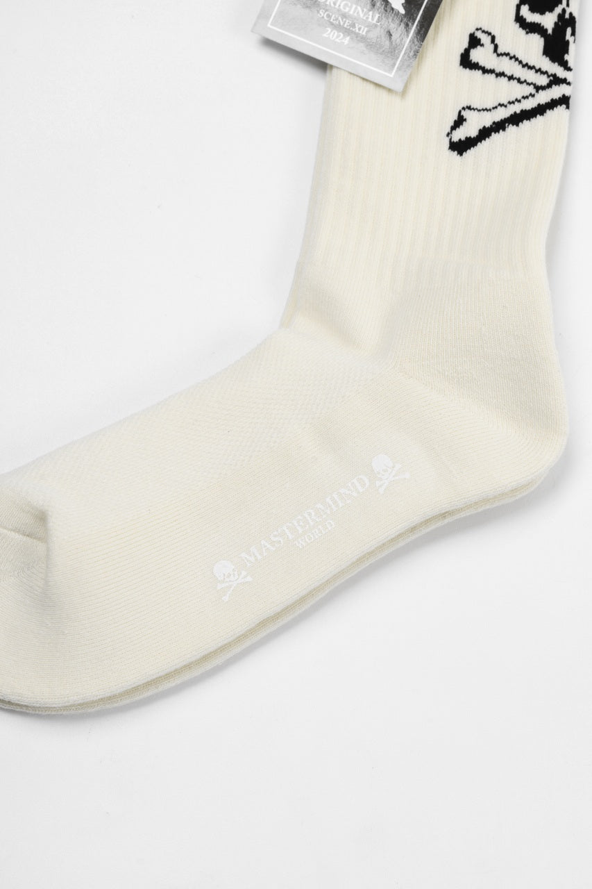 画像をギャラリービューアに読み込む, MASTERMIND WORLD REGULAR SOCKS / SKULL LOGO (WHITE)