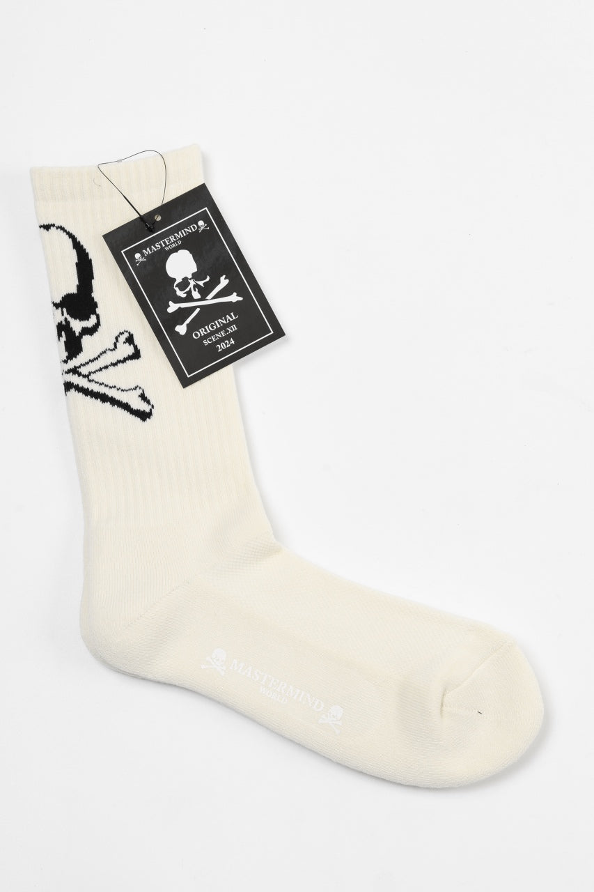 画像をギャラリービューアに読み込む, MASTERMIND WORLD REGULAR SOCKS / SKULL LOGO (WHITE)