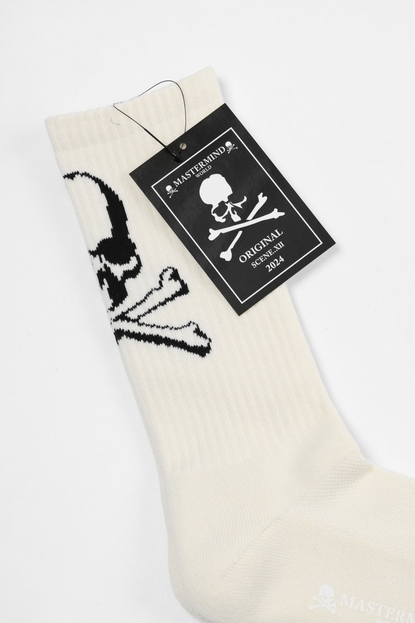 画像をギャラリービューアに読み込む, MASTERMIND WORLD REGULAR SOCKS / SKULL LOGO (WHITE)