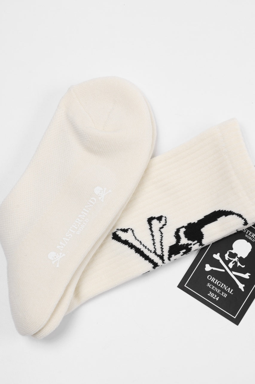 画像をギャラリービューアに読み込む, MASTERMIND WORLD REGULAR SOCKS / SKULL LOGO (WHITE)