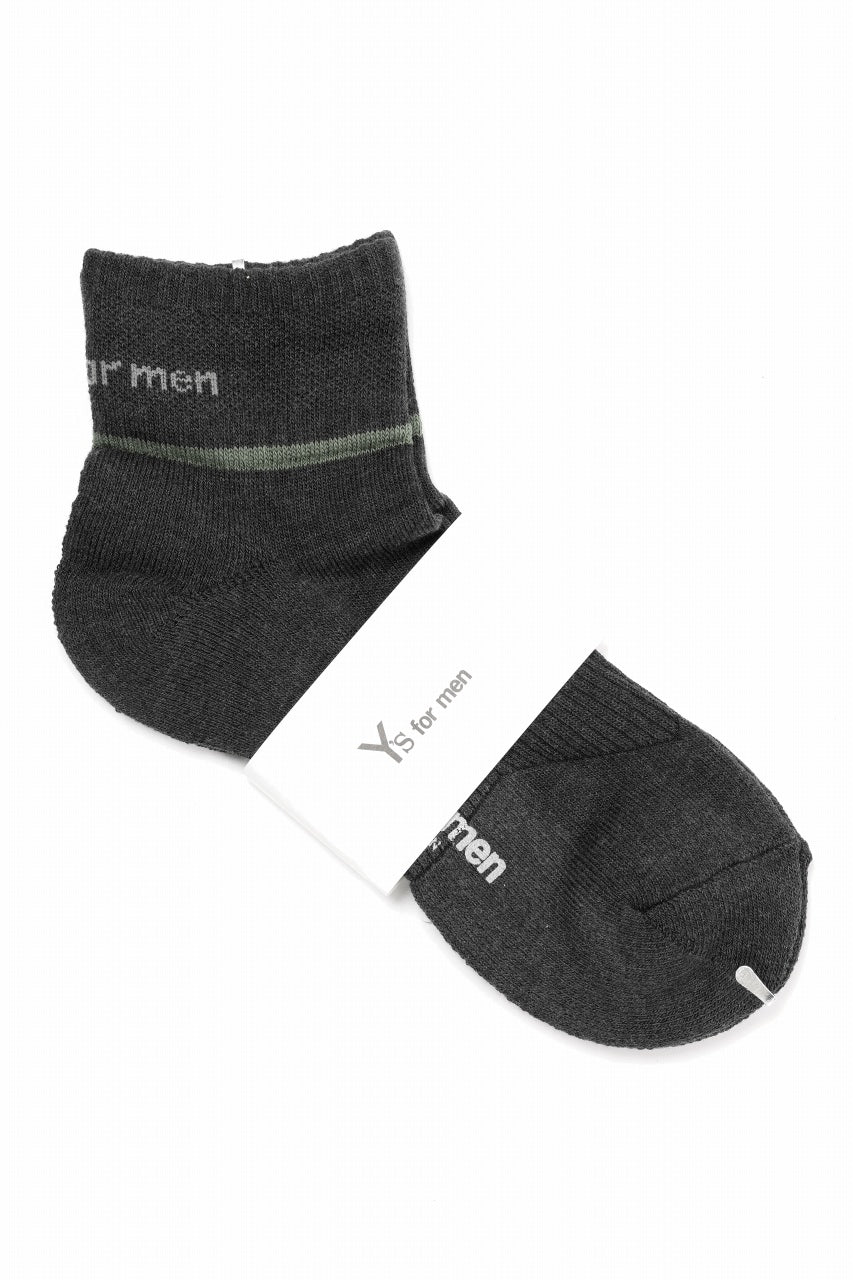 画像をギャラリービューアに読み込む, Y's for men ANKLE PILE SOCKS (CHARCOAL)