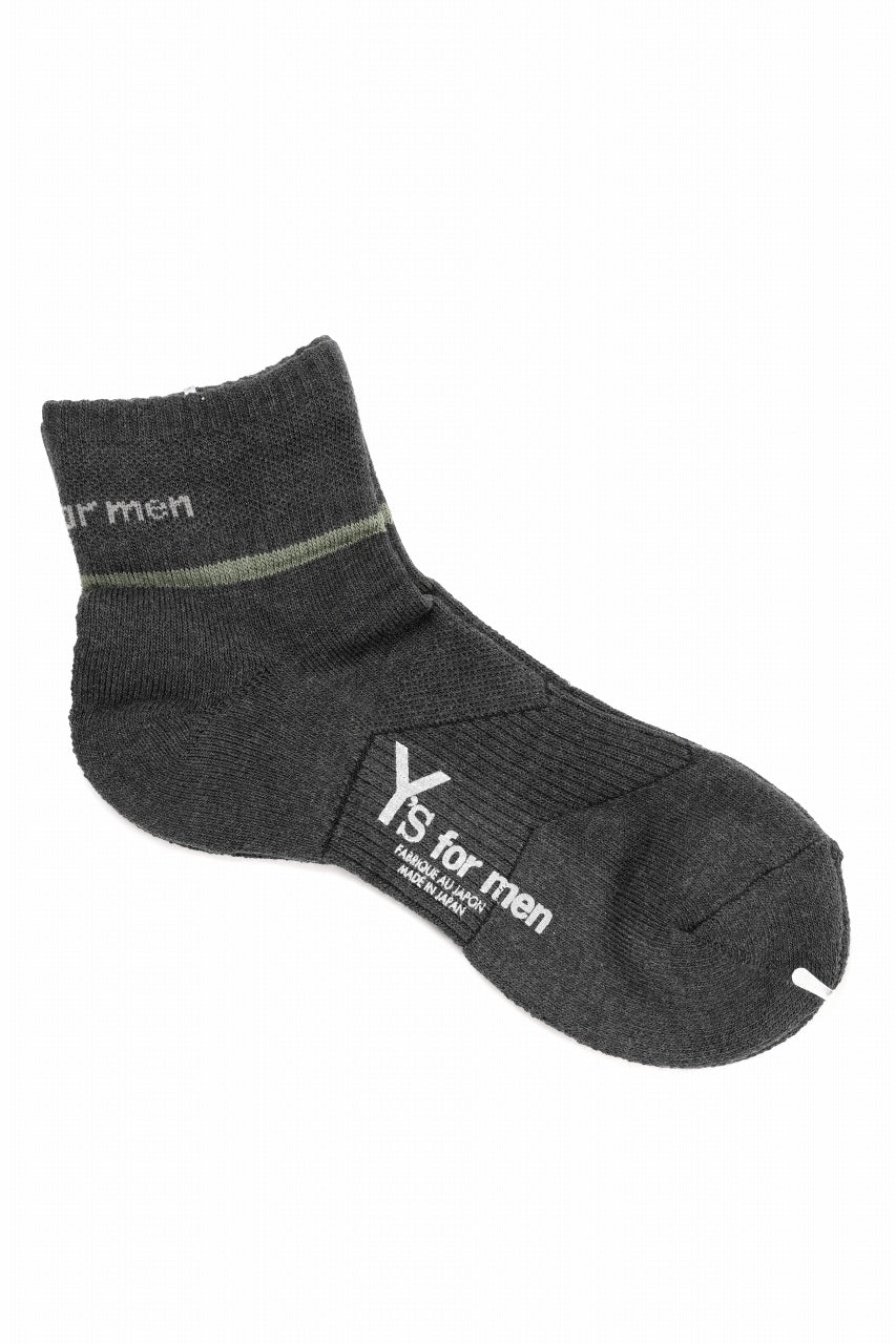 画像をギャラリービューアに読み込む, Y's for men ANKLE PILE SOCKS (CHARCOAL)