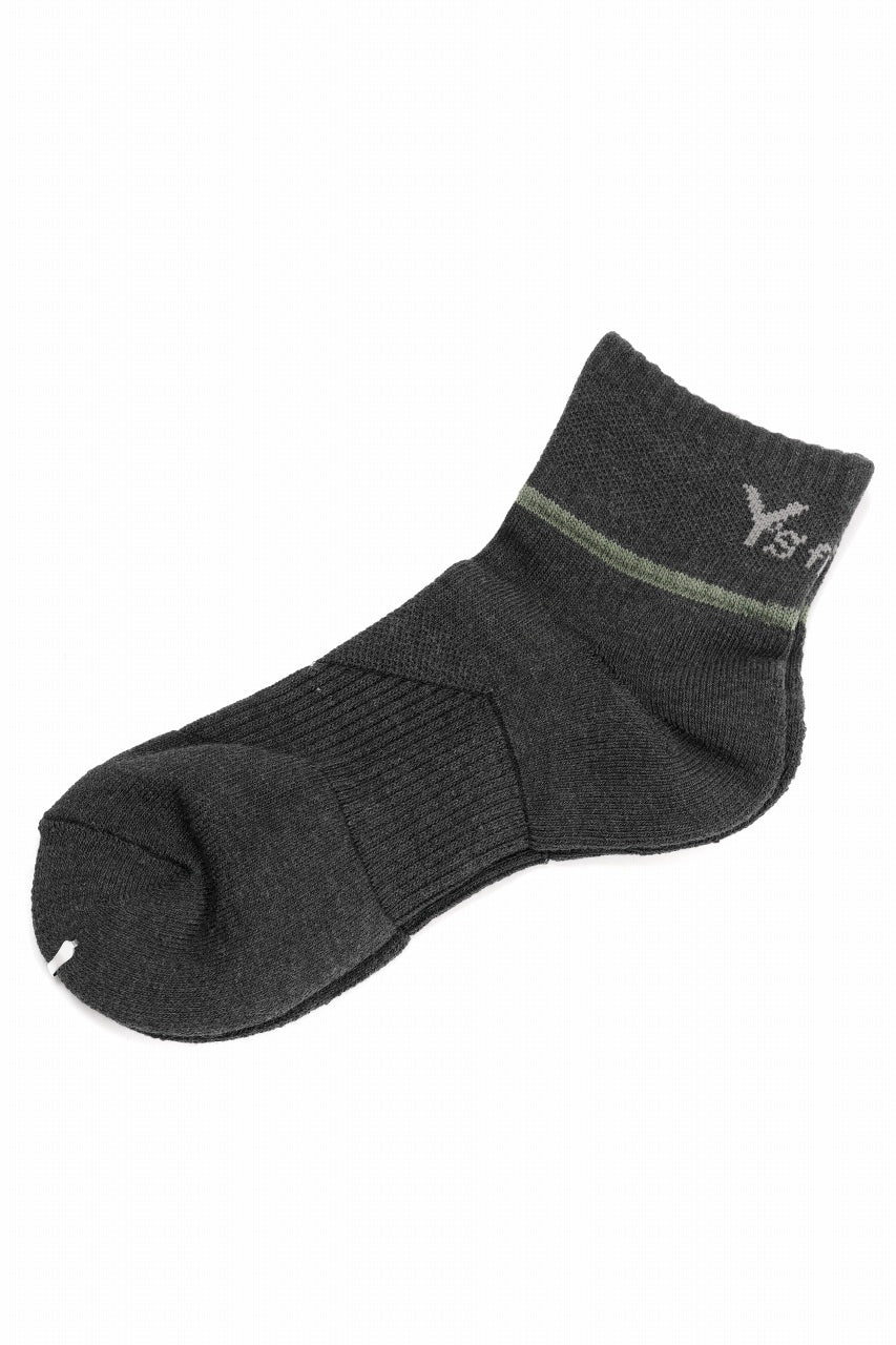 Y's for men ANKLE PILE SOCKS (CHARCOAL)