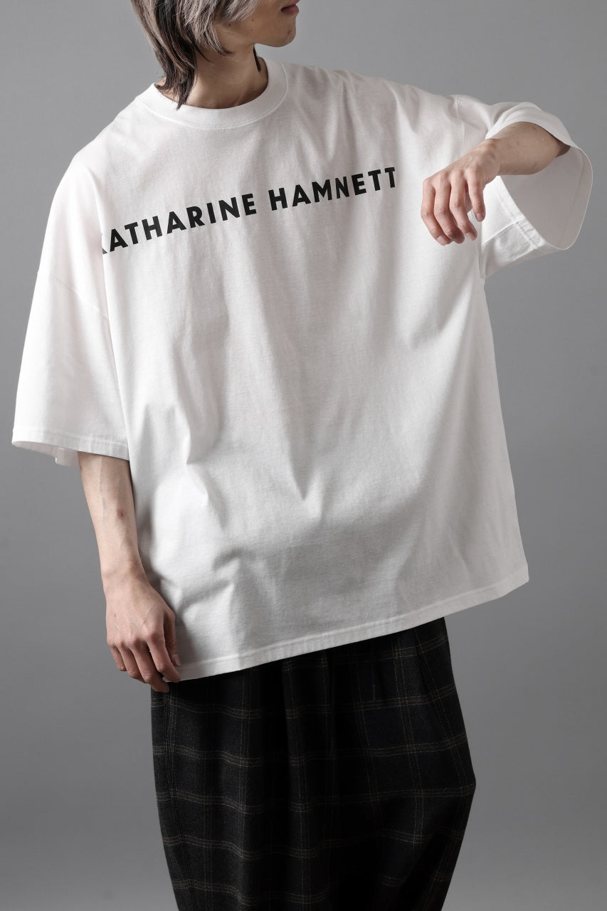 画像をギャラリービューアに読み込む, KATHARINE HAMNETT OVER SIZED FRONT LOGO TEE (WHITE)