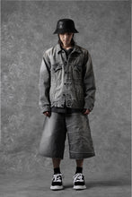 画像をギャラリービューアに読み込む, FULLCOUNT x KAMIYA Switching Denim Wide Bermuda Pants / 13.7oz Original Selvedge Denim (BLACK)