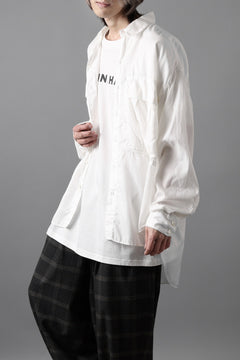 画像をギャラリービューアに読み込む, KATHARINE HAMNETT PARACHUTE LONG TAIL SHIRT / GARMENT DYED (WHITE)